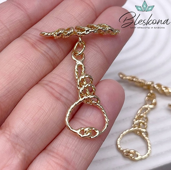 29,8*14 мм Цвет золото, Замок Тогл крученый