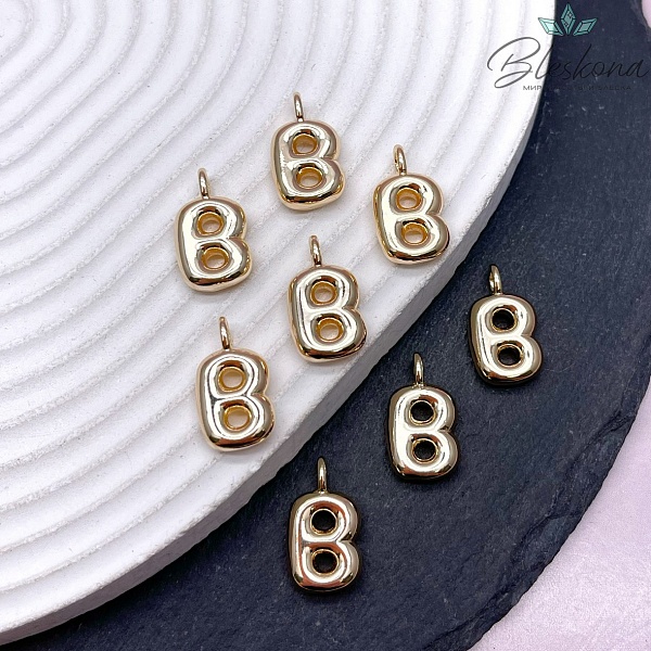18 мм, Цвет золото, Буква объемная B