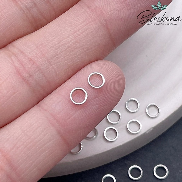 4*0,9 мм Цвет серебро, Подвеска кольцо уп. 10 шт 