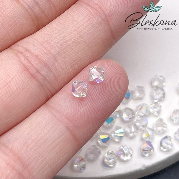 5328 Xilion Bicone 4 mm Crystal Aurore Boreale уп. 20шт