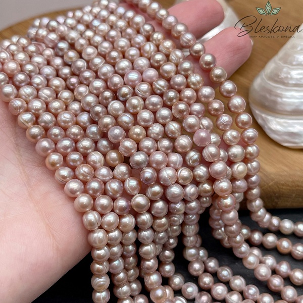 Жемчуг шар фиолетовый №1 6 мм