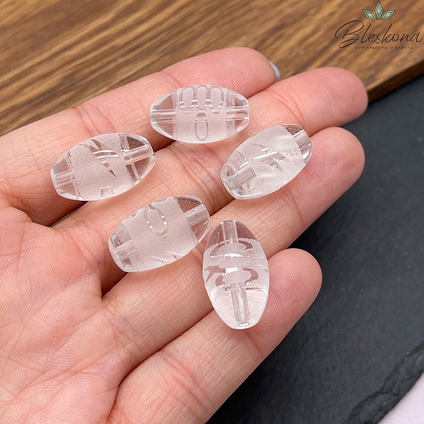 Бусина Дзи Молния и мистический узел 19*11,5 мм