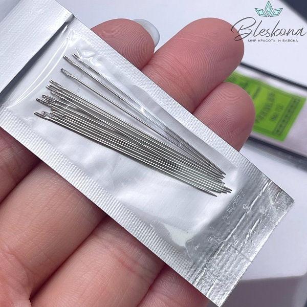 Иглы для бисера сталь №12 уп. 5 блистеров
