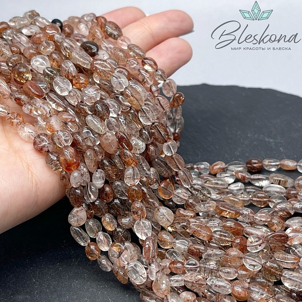 Кварц Рутиловый галтовка №5 6-9 мм