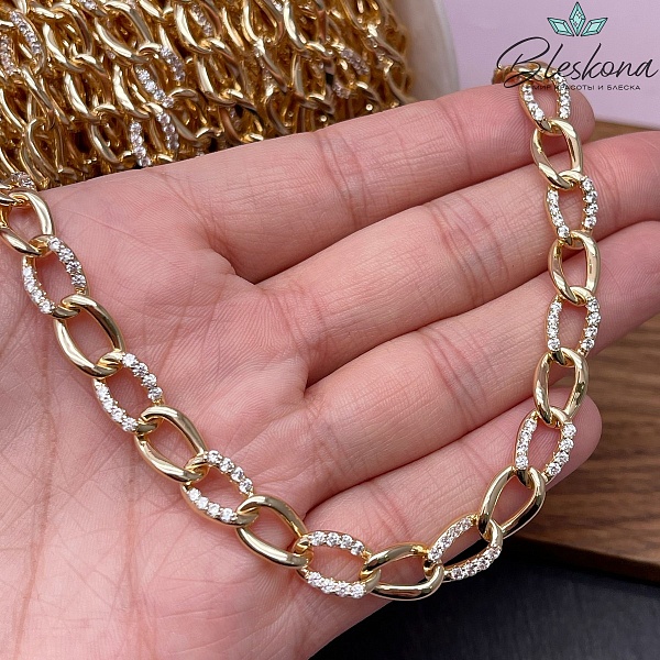 Цепь №219-1 цвет золото 12*7,5 мм