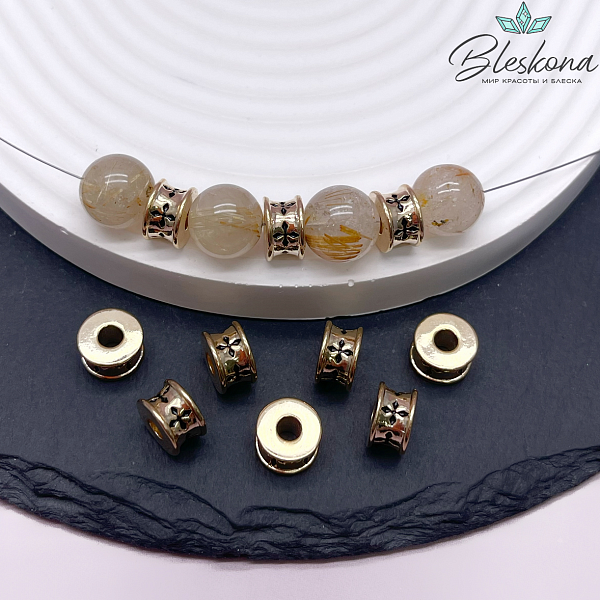 8,6*5,8 мм Цвет золото, Бусина разделитель крестики