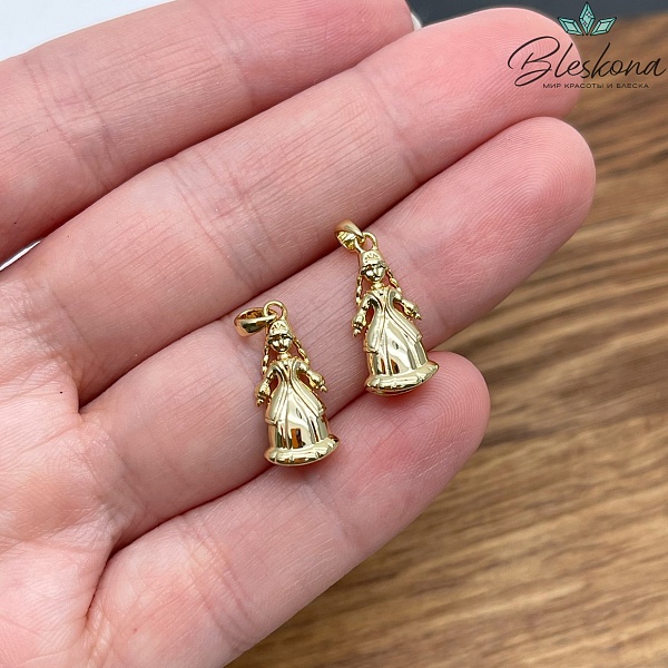 16,7*8 мм Цвет золото, Подвеска Девочка Татарочка Этно