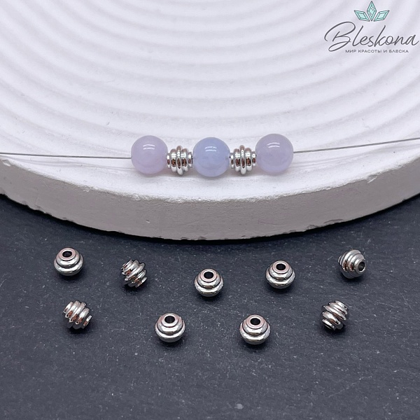 4*5 мм Цвет серебро, Бусина-разделитель