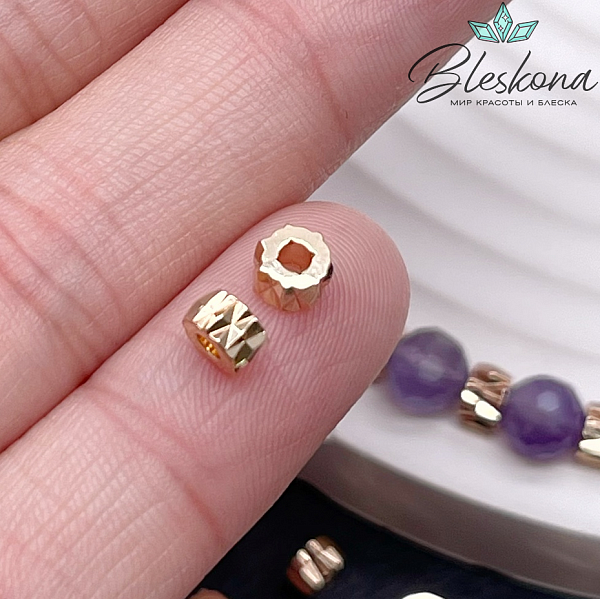 4,5*2,9 мм Цвет золото, Бусина-Разделитель резная