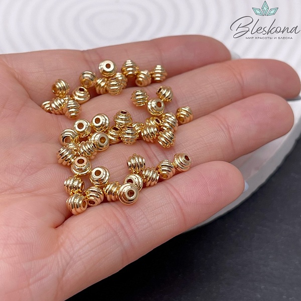 4*5 мм Цвет золото, Бусина-разделитель