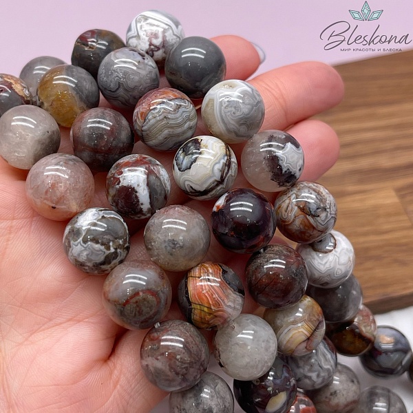 Агат Crazy lace 14 мм