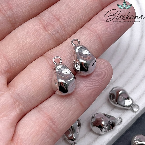 16,3*9,5 мм Цвет серебро, Подвеска жемчуг барокко