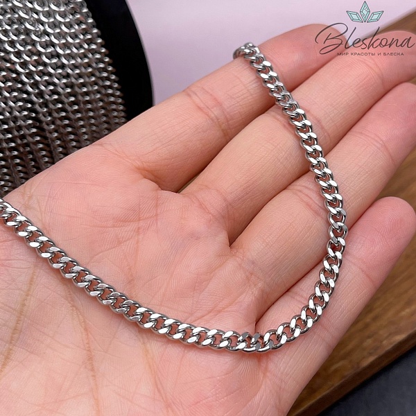 Цепь №С37 Цвет серебро 5,4*4,2 мм Сталь