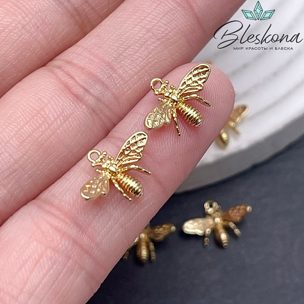 10*13,5 мм Цвет золото, Подвеска Пчелка