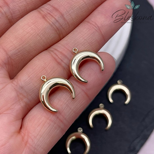 14,8*14 мм Цвет золото, Подвеска Лунница гладкая