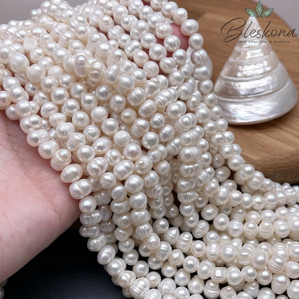 Жемчуг шар белый 7-8мм