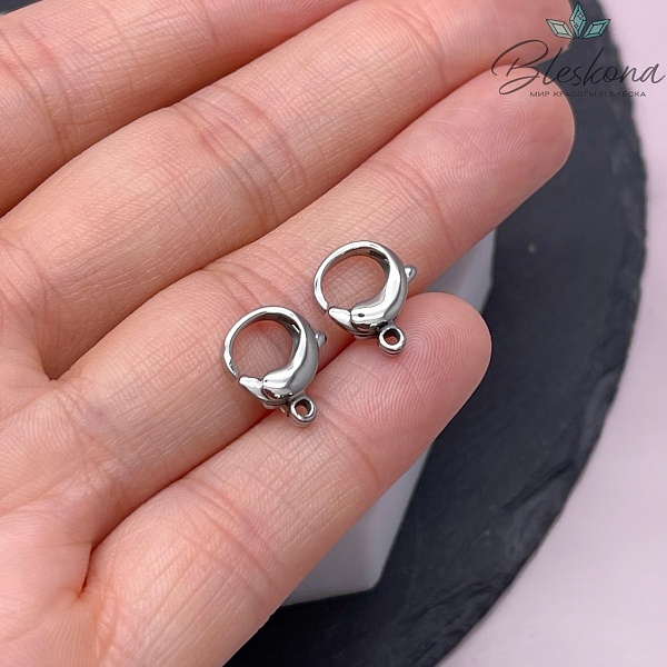 12*10,5 мм Цвет серебро, Замок карабин мини