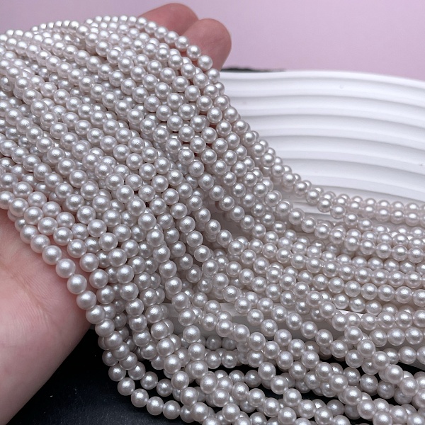 Жемчуг Майорка, цвет светло- фиолетовый фактурно- матовый 4 мм