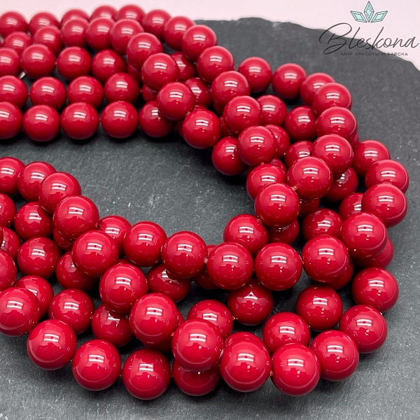 Жемчуг Майорка, цвет красный №1 12 мм 