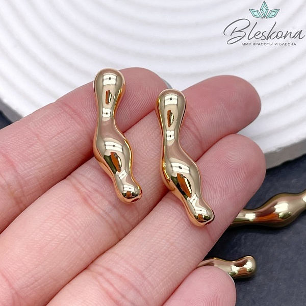 29,7*8,5 мм Цвет золото, Бусина фриформ