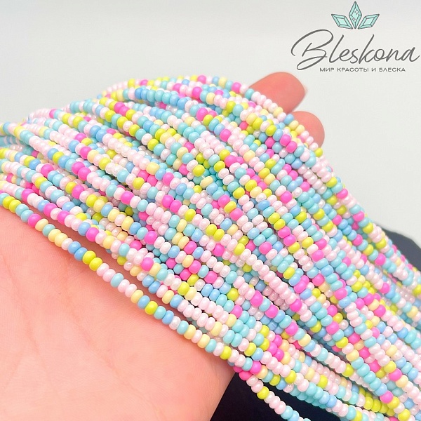 3*2 мм Бусины стекло рондель микс №11