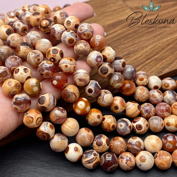 Агат с узором №2 10 мм