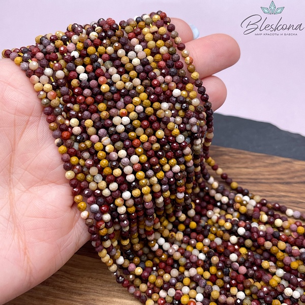 Яшма Мукаит микроогранка 3 мм