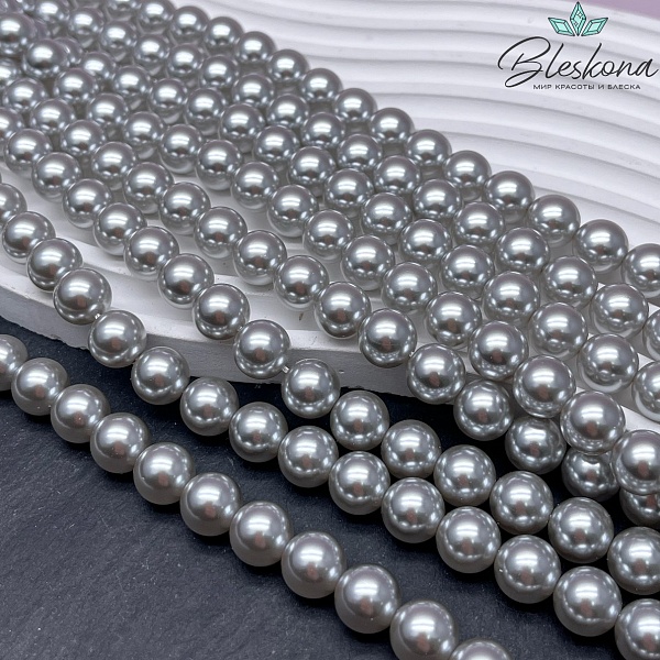 Жемчуг Майорка цвет светло - серый №1 10 мм