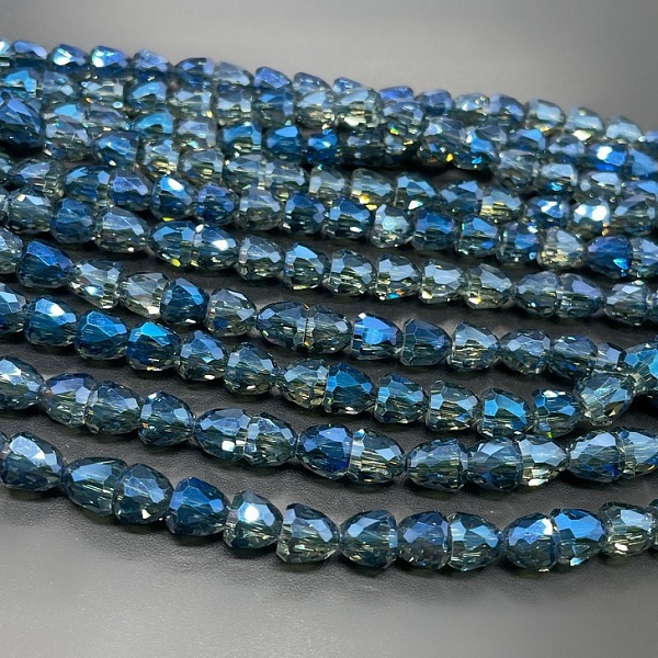 8 мм Стекло Lux, колокольчик, цвет сине- серый