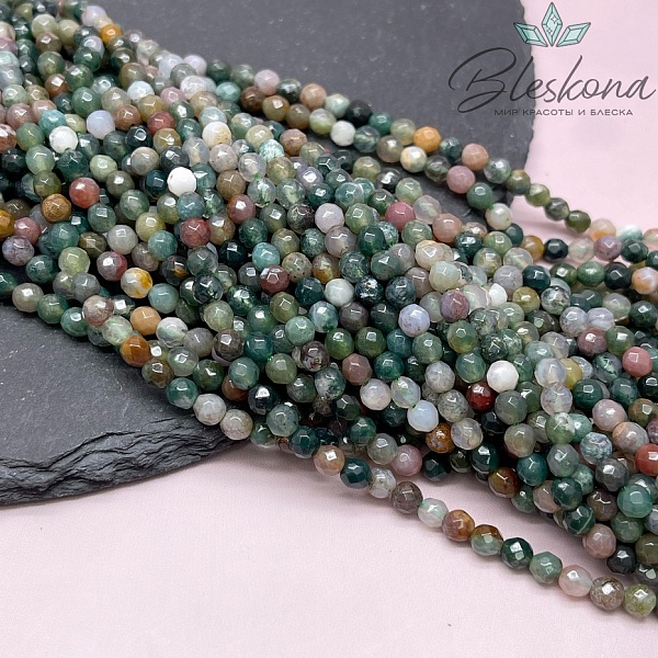 Агат индийский огранка 4 мм 