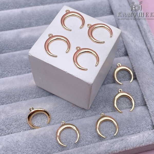 15,5*14 мм Цвет золото, Подвеска Лунница гладкая