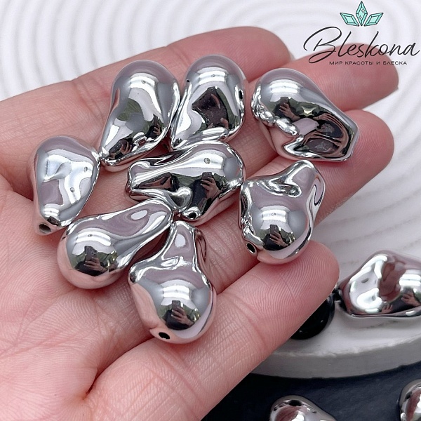 21,5*14 мм Цвет серебро, Бусина фриформ