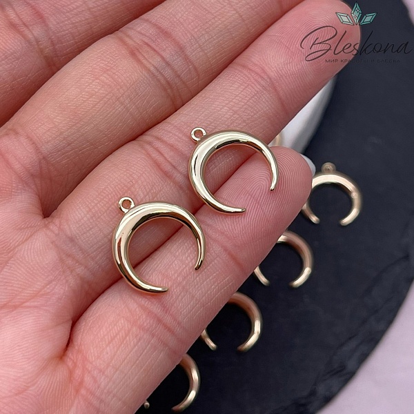 15,5*14 мм Цвет золото, Подвеска Лунница гладкая