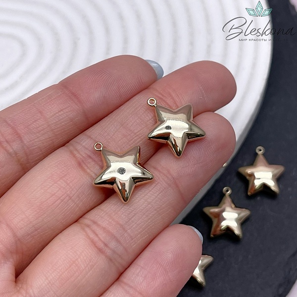 16*14мм Цвет золото, Подвеска звезда объемная