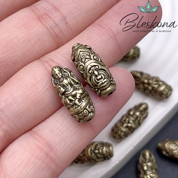 18*7 мм, цвет темное золото, Бусина Богиня Дурга