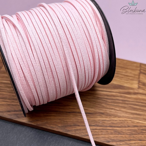 Бархатный шнур светло-розовый 2*1,5мм