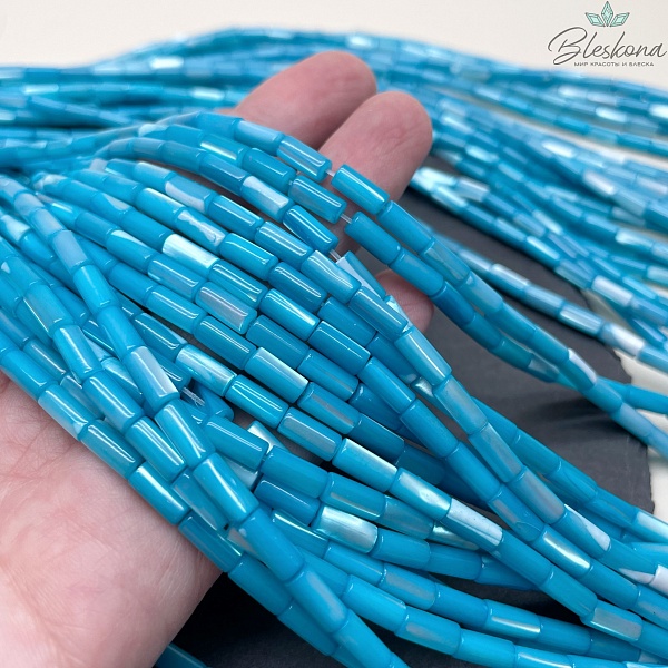 Перламутр ярко-голубой трубочки 8*4мм 