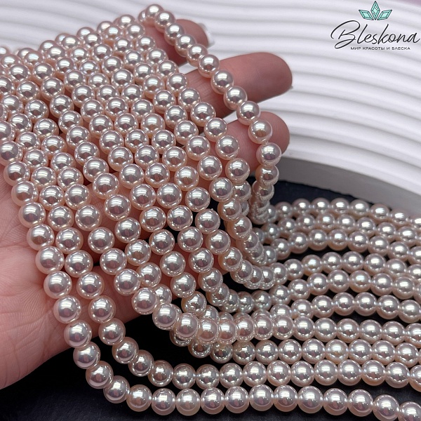 Жемчуг Майорка цвет персиковый хамелеон 6 мм