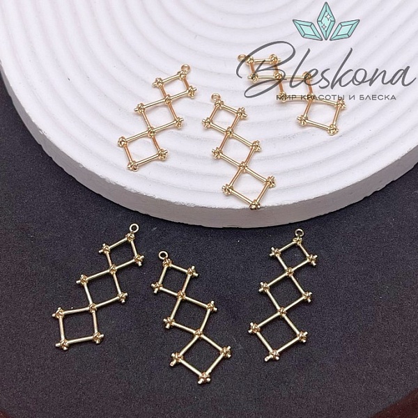 38*13 мм Цвет золото, Подвеска ромбики 
