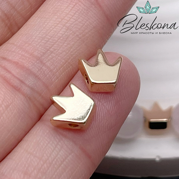 8*8 мм Цвет золото, Бусина корона гладкая