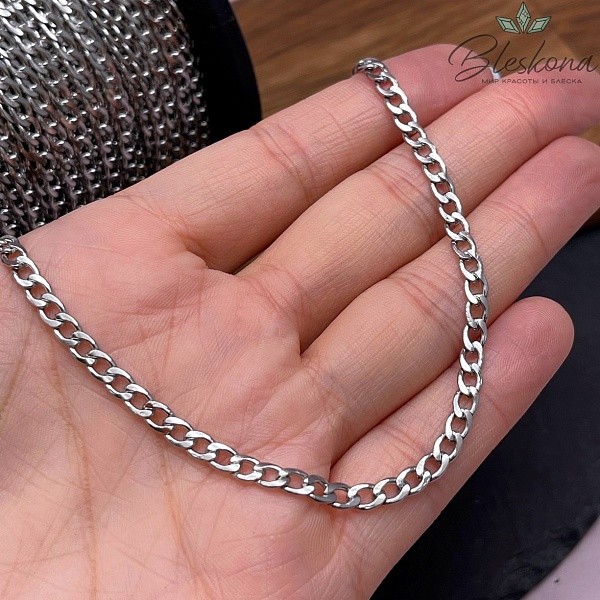 Цепь №С50 Цвет серебро 5,7*3,8 мм Сталь