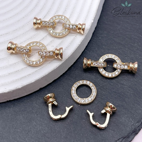 32*15 мм Цвет золото, Замок Круг  с концевиками