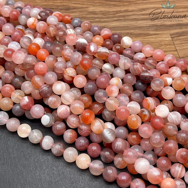Агат розовый 8 мм