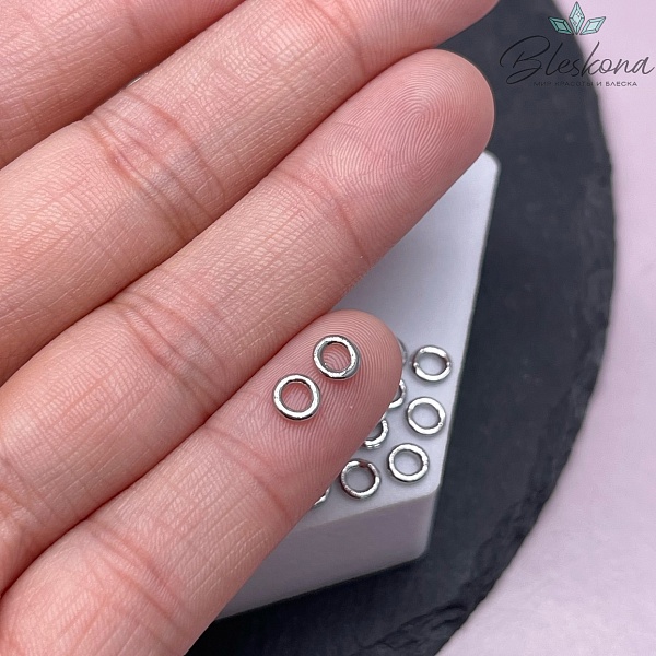 5*1 мм Колечки неразъемные цвет серебро уп.1гр 