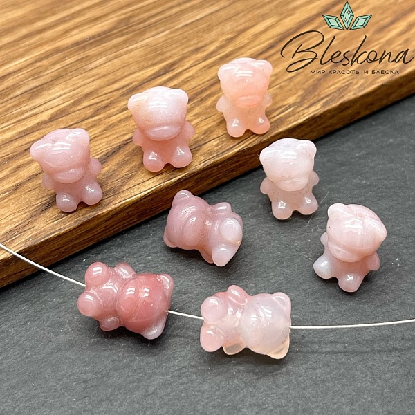 14*10 мм Резная бусина Мишка Агат