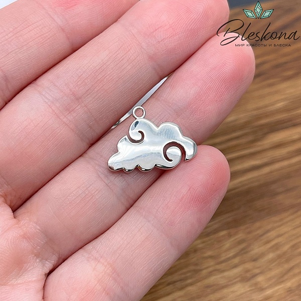 13,5*18,7 мм Цвет серебро, Подвеска облачко 