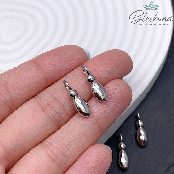 18 мм, Цвет серебро, Буква объемная I