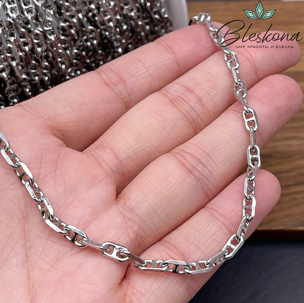 Цепь №133 цвет серебро, 7,4*3,4 мм