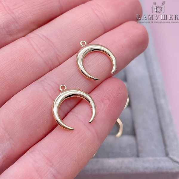 15,5*14 мм Цвет золото, Подвеска Лунница гладкая