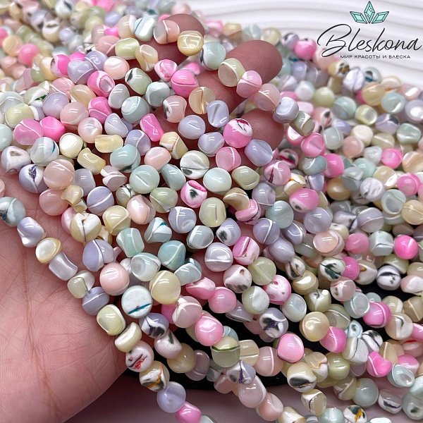 Перламутр микс №1 галтовка 6-8 мм